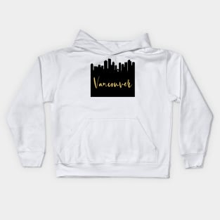 VANCOUVER CANADA DESIGNER SILHOUETTE SKYLINE ART Kids Hoodie